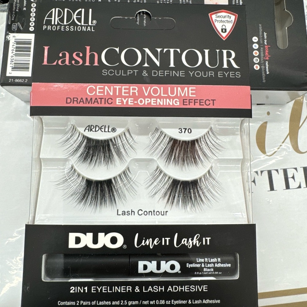 Ardell Lash CONTOUR Dramatic Eye Opening Effect + Eye Liner & Lash Adhesive #370